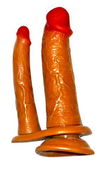 1066 - DILDO DOBLE: 17 CM LARGO GRANDE X 4.2 CM ANCHO Y 15 CM LARGO PEQUEÑO X 2.5 CM ANCHO