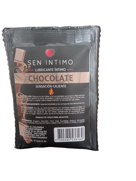 Lubricante Chocolate Sashet Sen Íntimo
