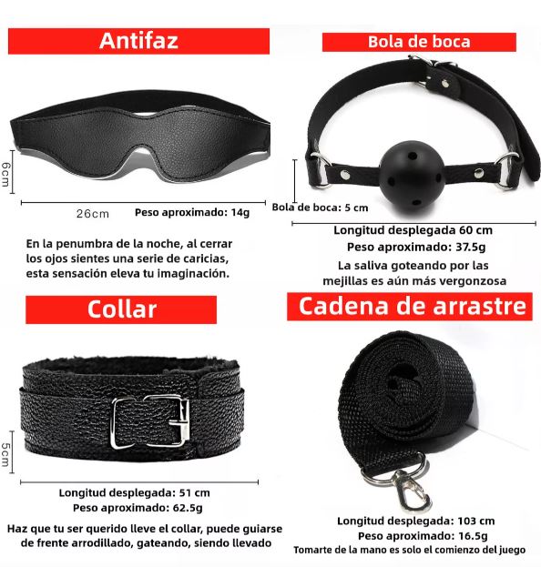 KIT DE ACCESORIOS FETICHE BDSM 745