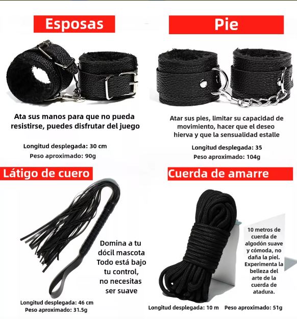 KIT DE ACCESORIOS FETICHE BDSM 745